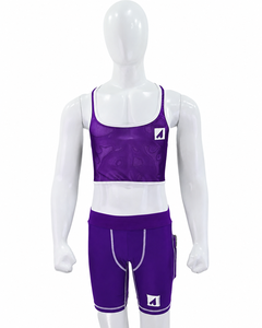 Custom Logo Men's Metallic <b>Crop</b> <b>Top</b> Compression Shorts Set Polyester Spandex Private Label OEM Wholesale Manufacturer - Product Image 4