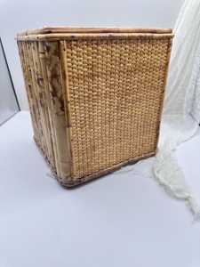Cesto de Basura de Bambú y Ratán Vintage de Vietnam, Cesto de Basura Estilo Tiki Costero, Contenedor de Almacenamiento Tejido Estilo Boho, Proveedor y Fabricante - Product Image 2