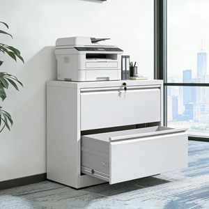 Armoire de classement latérale à 2 tiroirs, 35,4 pouces de large, en métal verrouillable avec système anti-basculement pour bureau à domicile - Product Image 2