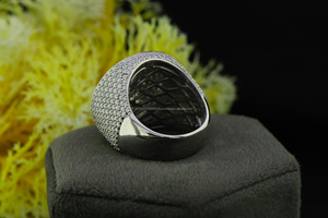 แหวนมอสซาไนต์ทรงโดมแบบคลัสเตอร์ เงินแท้ 925 น้ำหนัก 8.00 กรัม ประดับเพชรแบบไอซ์ ฮิปฮอป แหวนของขวัญสำหรับทุกเพศ แหวนของขวัญวันครบรอบแต่งงานสำหรับเธอ/เขา - Product Image 3