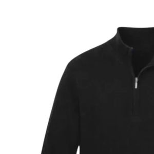 Jack and Jill <b>Mens</b> Black Half Zip Polo Sweater Knit Pullover Smart Casual <b>Long</b> Sleeve Comfortable Premium Everyday Wear - Product Image 3