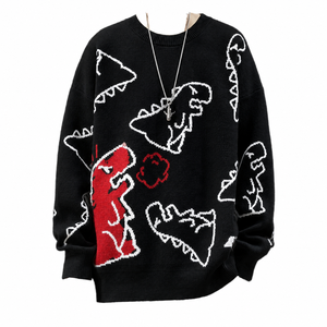Pull-over personnalisé pour homme, anti-plis, tricoté à la machine, col rond, décontracté, imprimé, manches longues, pour l'hiver, vente en gros - Product Image 1