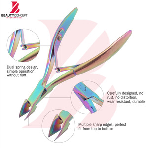 Coupe-cuticules et coupe-ongles professionnels en acier inoxydable avec double ressort, pointe <span class=keywords><strong>de</strong></span> précision tranchante, poignée ergonomique et résistant à la rouille - Product Image 4