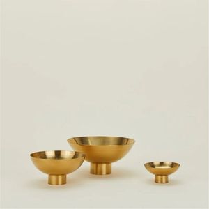 Moderno Tazón para Servir con Base de Metal Dorado, Elegante Acabado en Latón, Tazón Decorativo para Frutas y Ensaladas, Centro de Mesa de Lujo para Hogar, Hotel, Buffet - Product Image 2
