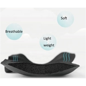 Masque de sommeil occultant anti-rides en mousse à mémoire de forme 3D avec sangle réglable, aide parfaite pour un sommeil réparateur, couleur noire, santé des yeux, sombre - Product Image 2