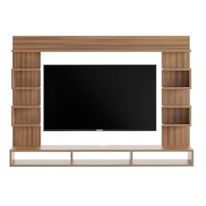 Soporte de Pared para TV de Madera Sintética/Soporte para Decodificador con Estantes de Exhibición/Soporte Moderno para TV/Gabinete/Vitrina (Teca Exótica) - Product Image 2