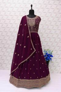 Fourniture en vrac nouveau Design mariée spéciale longue longueur Georgette tissu ANARKALI robe avec ensemble Dupatta assorti de la boutique en ligne Surat - Product Image 2