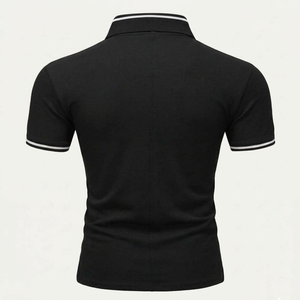 เสื้อโปโลผู้ชายผ้าถักเนื้อนุ่มระบายอากาศได้ดี น้ำหนัก 180 กรัม ผลิตตามสั่ง ผ้าโพลีเอสเตอร์ 100% สีพื้น พร้อมปักโลโก้ตามต้องการ - Product Image 2