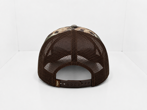 Gorra Trucker Personalizada al por Mayor con Parche Bordado, Malla Marrón Camuflaje Bosque Oscuro, 5 Paneles, Perfil Medio, Visera Curva, Alta Calidad - Product Image 3