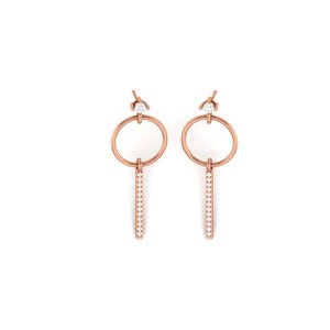 Radiant Round Zircon Geometric Ear Accessories Gold Finish 925 Pure <b>Silver</b> <b>Stud</b> Set Model P19E0097 Elegant Daily Wear Addition - Product Image 2