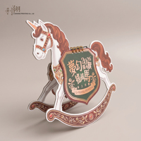 LI-SHANG PRINTING Calendrier de bureau cheval à bascule en carton 3D 21cm, design personnalisé, impression UV, cadeau artisanal