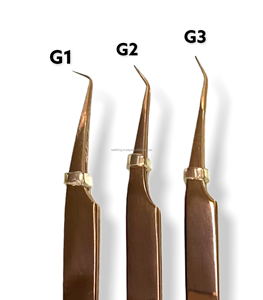 Pince à cils en acier inoxydable incurvée 90 45 35 degrés personnalisée 25mm modèle outils d'extension de cils marque privée personnalisée - Product Image 1