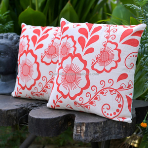 Lujosa funda de cojín de algodón con estampado Digital Floral de Color rosa con patrones abstractos artísticos para sofá dormitorio y exportación a granel - Product Image 4