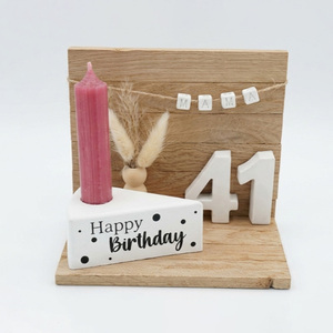Espositore da Tavolo in Legno per il 50° Compleanno - Punto di Riferimento Dorato - Product Image 5