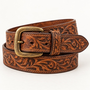 Handcrafted Leather Classic <b>Buckle</b> Style Ideal For <b>Cowboy</b> Outfits Jeans And Everyday Fashion Leather Handtooled <b>Belts</b> Premium - Product Image 5