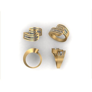 แหวนทองคำแท้ 10K ชุบทองคำขาว ประดับเพชรโมอิสซาไนต์ทรงบาแกตต์ ดีไซน์ทันสมัย ออกแบบตามสั่ง เหมาะสำหรับงานแต่งงาน งานหมั้น งานเลี้ยง โดดเด่นไม่ซ้ำใคร แฟชั่นสุดหรู - Product Image 2