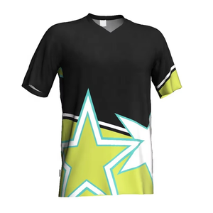 Maillot de football unisexe à col montant, bretelles réglables, broderie 3D, nom d'équipe personnalisé, coloris contrastés jaune-vert, manches courtes, anti-humidité - Product Image 4