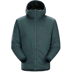 Chaqueta Acolchada de Invierno para Hombre con Capucha, Cuello Alto, Cierre de Cremallera, Resistente al Viento, Informal, Relleno de Poliéster, Color Sólido, Corte Regular - Product Image 1