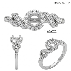 Anillo de Boda Magnífico con Halo de Diamantes Reales en Forma Clásica, Oro Blanco Sólido de 18k de Alta Calidad y Excelente Acabado para Mujer - Product Image 6