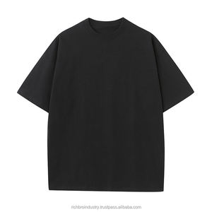 T-shirt à manches courtes en relief pour homme unisexe poids lourd 270g 100% coton vintage délavé à l'acide pour hommes - Product Image 5