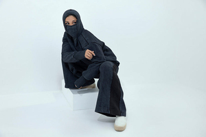 Conjunto de Sudadera Oversize y Pantalones Anchos con Lavado Ácido para Mujer, Chándal de Dos Piezas con Lavado Vintage, Ropa Casual Holgada para Descansar - Product Image 3