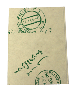 Handmade Jute Paper Hard Cover Notebook For Men And Women Bird Screen Printed Old Fashioned <b>Postal</b> Chops Stamps Travel Theme - Product Image 4