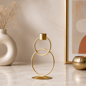 Porte-bougie décoratif moderne en métal doré pour bougie conique, idéal pour table à manger, salon, mariage et décoration intérieure - Product Image 3