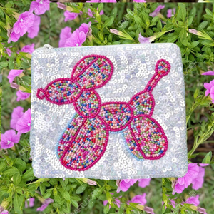Handmade Beaded Balloon Dog Clutch <b>Sequin</b> Mini Pouch Bag Women Novelty Coin Purse Zip <b>Handbag</b> OEM Supplier - Product Image 4