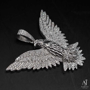 จี้เงินรูปนกอินทรีประดับเพชรโมอิสซาไนต์ AARVA JEWELS ระดับ VVS ดีไซน์เท่ห์สไตล์ฮิปฮอป เหมาะสำหรับงานปาร์ตี้ ใช้ได้ทั้งผู้หญิงและผู้ชาย เงินแท้ 925 - Product Image 2