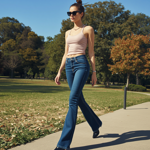 Flared <b>Stretch</b> <b>Women</b> <b>Jeans</b> Fashion Comfortable Slim Fit Denim Pants with OEM ODM Customization - Product Image 3