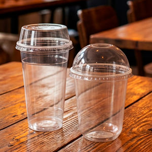 QUANG QUAN Disposable Transparent PP Single Wall <b>Cups</b> 500ml/700ml 95mm Diameter for Cold Beverages Coffee Tea Juice Milk - Product Image 4