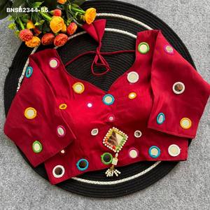 Blusa de seda romana de alta calidad con múltiples hilos y trabajo de espejo real, corte princesa, acolchada y con mangas acolchadas hasta el codo, suministro al por mayor - Product Image 4