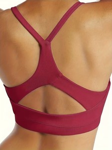 Sleek Geometric Gym Wear Ladies Bra Underwear Thin Straps Exercise Clothing Athleisure <b>Compression</b> Crop <b>Top</b> Private Label - Product Image 5