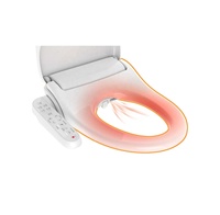 Siège de toilette intelligent électrique de luxe pour salle de bain, avec bidet intégré, allongé, en plastique, style japonais, télécommande, fabriqué à Taïwan