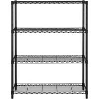 Étagère de rangement en maille à motif bambou à 4 niveaux, robuste, capacité de 120 kg par niveau, réglable, sans boulons, en fil d'acier