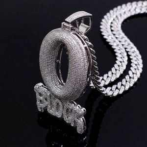 Collar con colgante de letras de hip hop personalizadas con diseño de burbuja, microincrustaciones de moissanita en plata de ley 925, venta al por mayor - Product Image 4