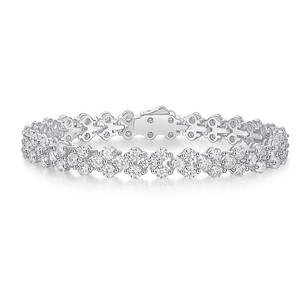 Pulsera de Diamantes Moissanite con Corte Redondo Claridad VVS y Plata de Ley 925, Color D, Claridad VVS, para Mujer, Ideal para Regalo y Fiestas - Product Image 3