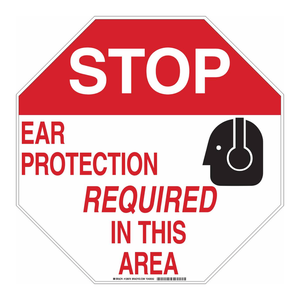 Panneau de signalisation Brady STOP pour la protection auditive dans les zones à bruit industriel - Product Image 2
