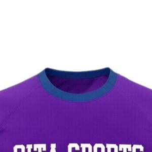 Maillot de netball unisexe violet et vert en polyester à manches courtes, léger, vêtement de sport athlétique pour compétition d'équipe - Product Image 6