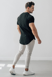 T-shirts de sport pour hommes, respirants, à manches courtes, en coton, pour la course à pied, la musculation, l'entraînement, t-shirts de fitness pour l'été - Product Image 6