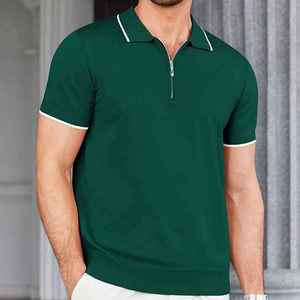 T-shirt Polo Homme à Col Zippé Manches Courtes Été 2025 – Collection Été Homme en Gros 100 % Coton Motif Uni - Product Image 5