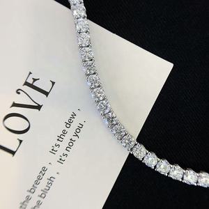 Pulsera de Diamantes Cultivados en Laboratorio, Corte Brillante, 4 Puntas, Chapado en Oro de 14k, Certificado IGI, Estilo Hip Hop, Cadena de Eslabones, para Mujer, Boda - Product Image 2