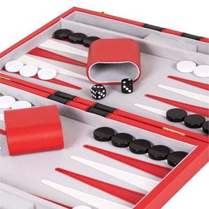 High-Quality Luxury PU Leather Wooden <b>Backgammon</b> Board Game <b>Set</b> Foldable Durable Eco-Friendly Travel Chess Game - Product Image 2