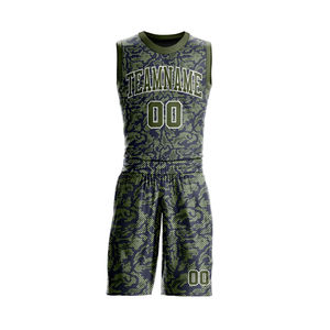 Conjunto de Uniforme de Baloncesto Sublimado Personalizado de Primera Calidad, Malla Blanca Transpirable, Unisex, Ajuste Atlético para Adultos, Nombre del Equipo 00 Negro - Product Image 1