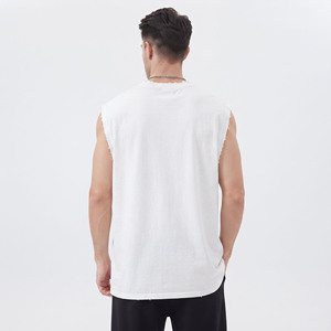 Débardeur sans manches en coton premium pour homme - Style formel, anti-boulochage, respirant, écologique, pour la gym et le sport, avec logo personnalisé - Product Image 2