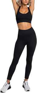 Conjunto Deportivo de 2 Piezas para Mujer, Talla Grande, Sujetador Deportivo de Alta Elasticidad, Leggings de Yoga de Cintura Alta, Transpirables, Ligeros, Lavados - Product Image 6
