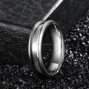Anelli in Titanio POYA Colore Metallico Resistente 8mm 6mm 4mm per Coppie Fedi Nuziali Gioielli Fai-da-Te - Product Image 5