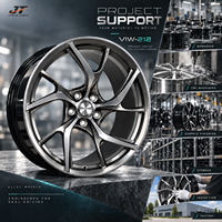 Jantes forgées monobloc VIW-212 à cinq branches avec lèvre usinée, 18-22 pouces, 5x112 5x114.3 pour BMW Audi Mercedes-Benz