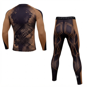 DROGEN EXPORT Leggings de compression pour homme, ensemble de fitness respirant et anti-transpiration, extensible dans quatre directions, imprimé par transfert thermique - Product Image 2