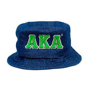   Casquette Bob en Jean Foncé Vert avec Lettre Brodé, en Coton, Réglable, Style Décontracté, Streetwear, Chapeau d'Extérieur pour Hommes et Femmes - Product Image 1